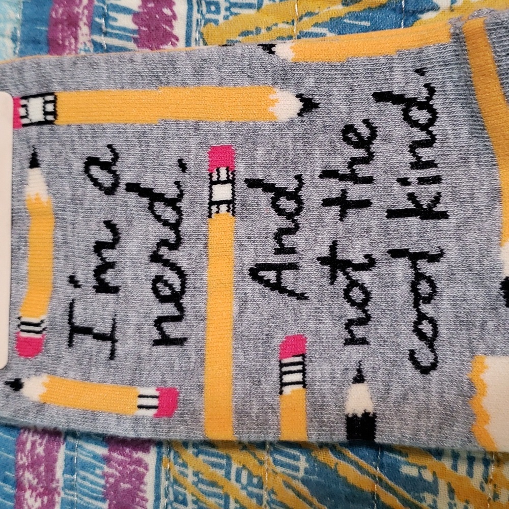 Blue Q "Nerdy" women's crew socks, NWT